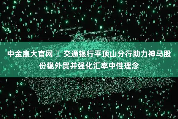 中金宸大官网 ​交通银行平顶山分行助力神马股份稳外贸并强化汇率中性理念